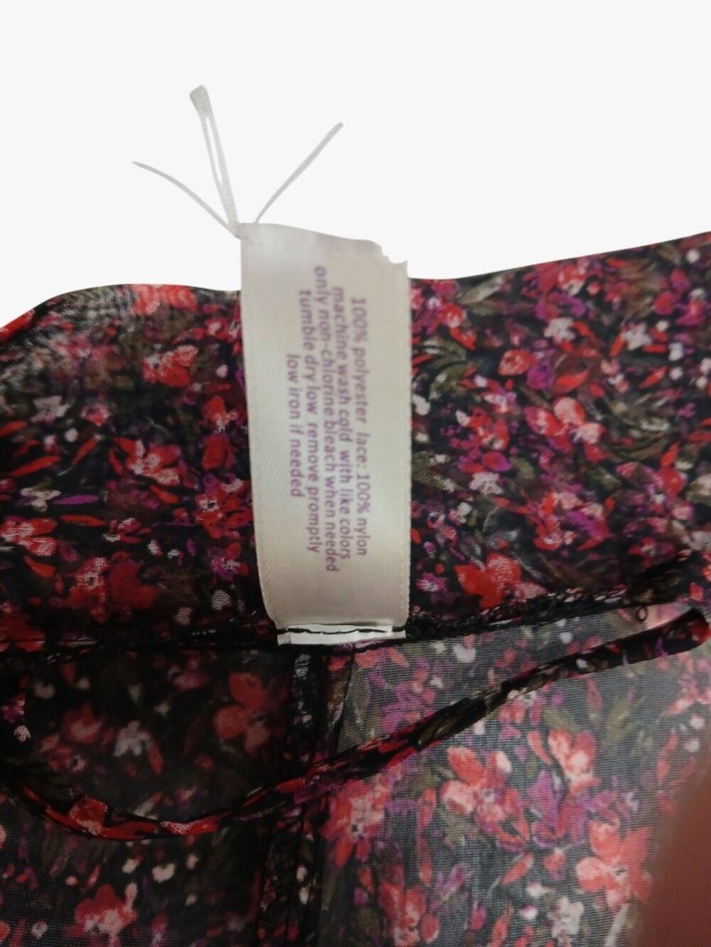Cacique Floral Babydoll Nighty 4X Lingerie Sheer Lace Kimono Robe Black Red Flor - Picture 16 of 16